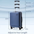 thumbnail image 2 of TydeCkare 20 Inch Carry On Luggage with Front Zipper Pocket, 45L, Lightweight ABS+PC Hardshell Suitcase with TSA Lock & Spinner Silent Wheels, Ice Blue, 2 of 8