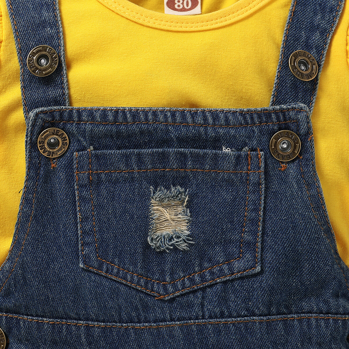 Saeaby Baby Girl 3-Piece Outfit Set, Yellow & Blue photo 6