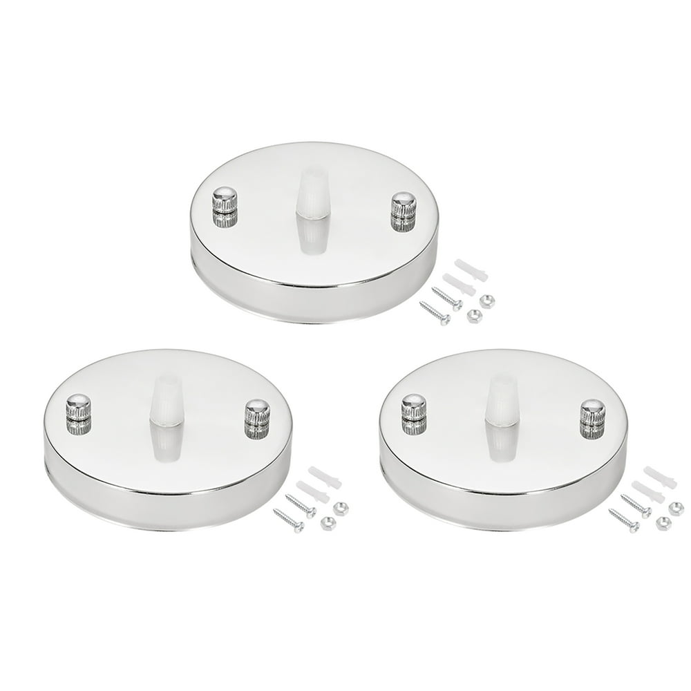 Uxcell 100mm Ceiling Lamp Plate Light Canopy Kit Chrome with Clear Cord