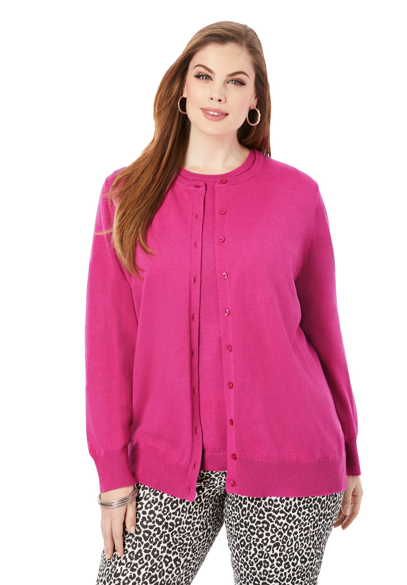 Plus Size Fine Gauge Cardigan Sweater 