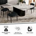 thumbnail image 2 of Morden Fort 71" Dining Table Set for 4, White Marble Top Dining Table with 4 Armless Black Boucle Chairs for Kitchen, Dining Room, Restaurant, Conference Room, 2 of 7