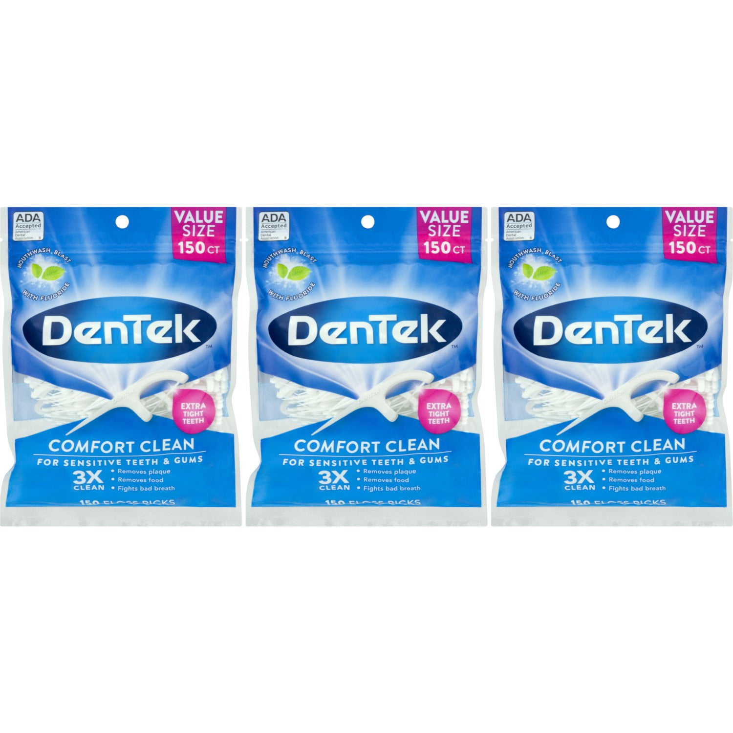 DenTek Comfort Clean Floss Picks, Silky Comfort Floss, 150 Count