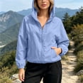 thumbnail image 5 of Snorda Womens Jacket Full Zip Windbreaker Jacket Long Sleeve Coat with Pockets Casual Loose Fits Solid Color Jackets For Fall Daily Outing Wear, 5 of 6
