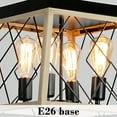 thumbnail image 5 of Jopath 16" Oak Industrial 4-Light Pendant Chandelier, Modern Metal Cage Design, Adjustable Hanging Light for Dining Room, Kitchen, Living Room (No Bulbs), 5 of 8