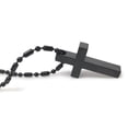 thumbnail image 2 of Small Black Mens Cross Pendant Necklace Stainless Steel Waterproof 18 Inch Chain, 2 of 6