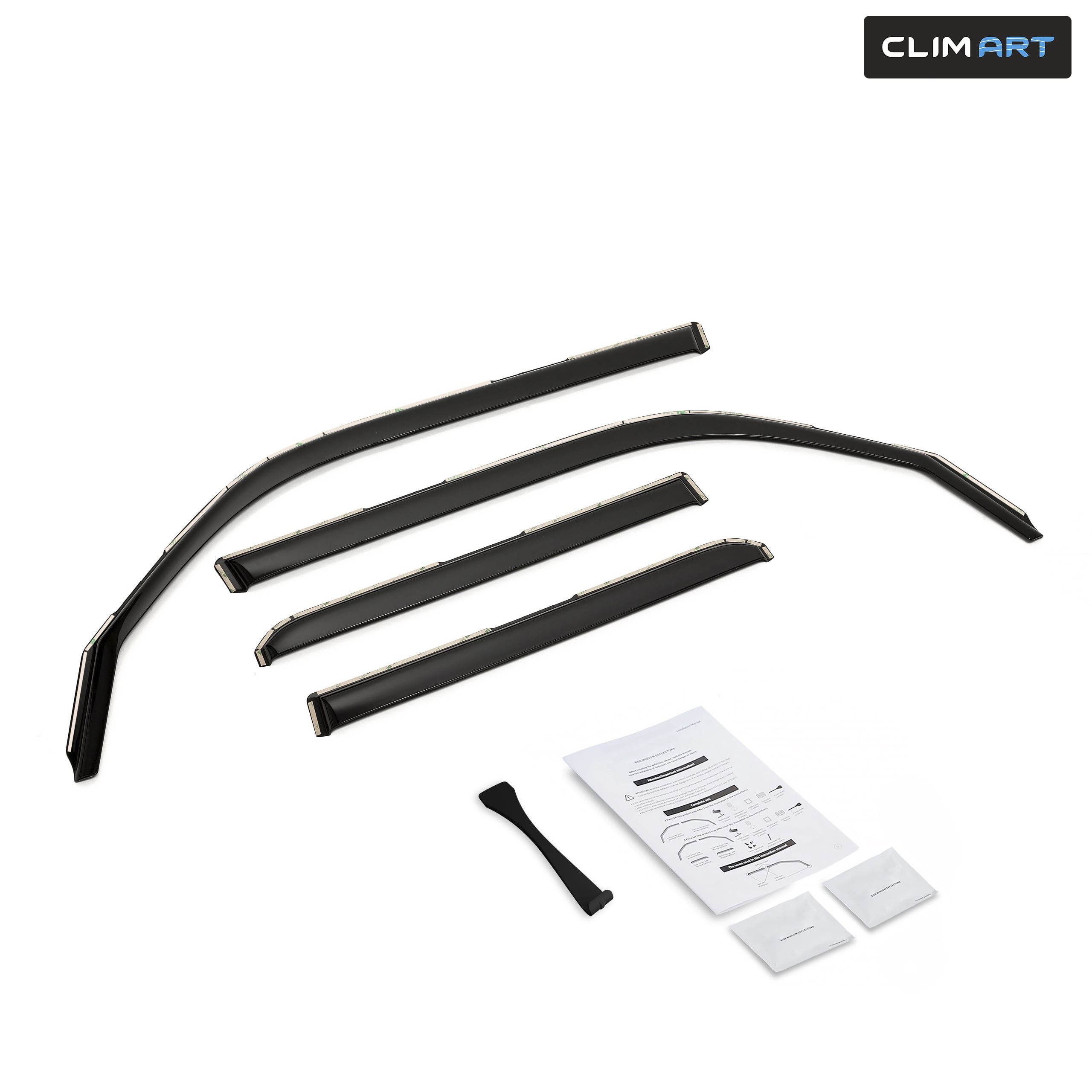 CLIM ART in-Channel Incredibly Durable Rain Guards for Toyota 4Runner 2010-2024, Original Window Deflectors, Vent Deflector, Vent Window Visors, Dark Smoke Truck Accessories, 4 pcs- 610080LP