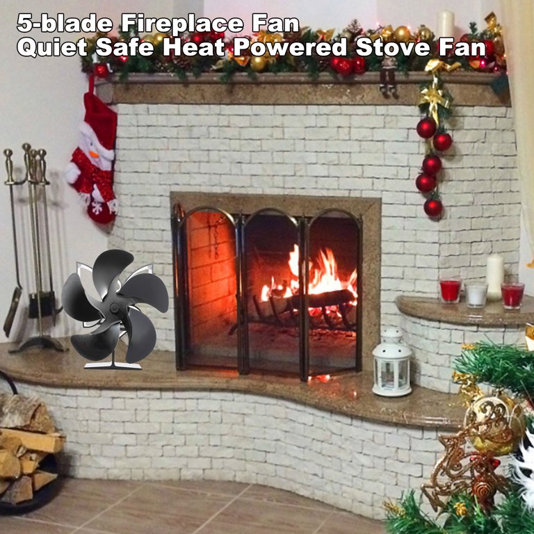Atralife 5-blade Fireplace Fan Quiet Safe Heat Powered Stove Fan -  Walmart.com