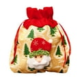 thumbnail image 2 of Cloth Christmas Bags,Christmas Drawstring Doll Gift Bags with Snowman,Reindeer,Santa,Bear Designs,Cute Xmas Cloth Giftbags for Kids Presents Candy,Medium Size Reusable(Santa), 2 of 9