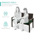 thumbnail image 6 of Best Choice Products 2-Person Outdoor Wicker Bench Garden Patio Porch Furniture w/ 700lb Capacity - Midnight Green/Brown, 6 of 7