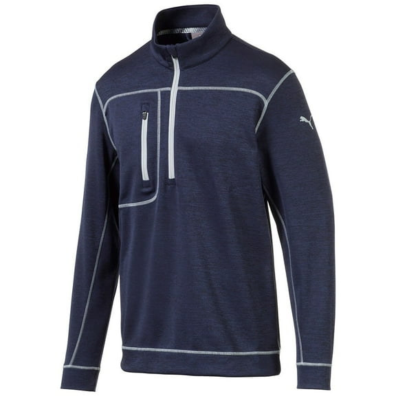 2019 PUMA GO LOW 1/4 ZIP PEACOAT HEATHER-QUARRY - S