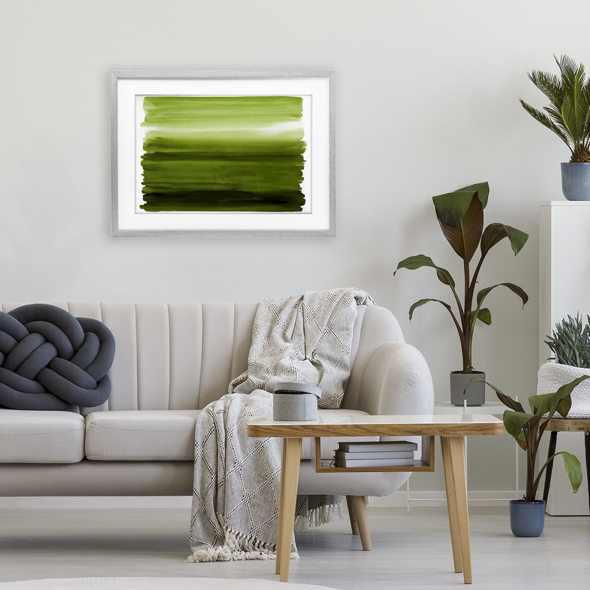 Stupell Industries Ombre Green Gradient Gray Framed Print Under Glass, design by Allie Corbin