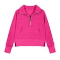 thumbnail image 4 of Tween Girls Fall Long Sleeve Shirt New Half Zip Cropped Sweatshirt for Girls Long Sleeve Pullover Tops with Pocket Kids Lightweight Fall Clothes Pinks 140, 4 of 5