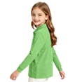 thumbnail image 4 of Girls Ruffle Collar Polo Shirt with Long Sleeves ruffle collar girls polo School Uniform Daily Wear autumn school clothes for girls Light Green 130, 4 of 7