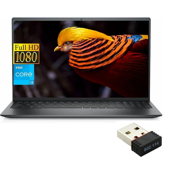 Dell 2023 Inspiron 15 Laptop, 15.6" FHD Display, Intel Core i3-1215U Processor (Beat i5-1135G7), 8GB RAM, 512GB SSD, Numeric Keypad, Wi-Fi 6, Bluetooth, Windows 11 Home, Black
