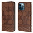 thumbnail image 5 of Dteck Wallet Case for iPhone 12 Pro / iPhone 12, Patterned Embossed Premium TPU Leather Shockproof with Card Sleeve Magnetic Folio Flip Phone Cover,Brown, 5 of 5