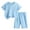 Blue, variant on Kids Clothes Cotton Short Set Casual Outfit Summer Short Sleeve Top and Shorts 2-12Y