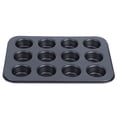 thumbnail image 2 of Molde para muffins de 12 tazas, antiadherente, redondo, para repostería, utensilios de cocina para el hogar (negro), 2 of 10