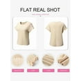 thumbnail image 4 of Womens Summer Tops Crewneck Short Sleeve T Shirts Casual Textured Work Shirt Loose Blouses  L, 4 of 5