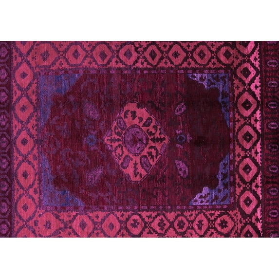 Ahgly Company Indoor Rectangle Abstract Pink Modern Area Rugs, 8' x 12'