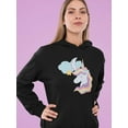 thumbnail image 2 of Fantasy Unicorn Cartoon Hoodie Women -Image by Shutterstock, Female Small, 2 of 4