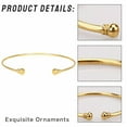 thumbnail image 3 of DESIGNICE 2Pcs Gold Bangles for Women Adjustable Arm Cuff Gold Electroplating Process Gold Cuff Bracelet for Women Sister Gifts Colormixing4, 3 of 7