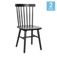 thumbnail image 5 of BizChair Set of 2 Commercial Grade Windsor Dining Chairs, Solid Wood Armless Spindle Back Restaurant Dining Chairs in Black, 5 of 13