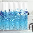 thumbnail image 1 of Ambesonne Modern Shower Curtain, Bubbles Splashes Drops, 69"Wx84"L, Dark Blue Sky Blue, 1 of 3