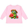 thumbnail image 3 of Inktastic Summer Turtle with Watermelon Boys or Girls Long Sleeve Toddler T-Shirt, 3 of 5