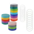 thumbnail image 2 of 18 Pack 9 Wide Mouth & 9 Regular Mouth Mason Jar Lids with Silicone Rings,Thickened Leak-proof Lids Fit Ball,Kerr and More, 18 Color Plastic Lids, 86mm &70mm Plastic Mason Jar Lids, 2 of 7