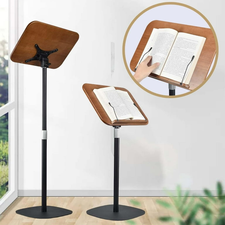 Floor Book Stand Book Holder Tray Rotated and Liftted Stable Base Laptop Desk Metal Support Bookstand for Recipe Home Office Sheet Music Standard