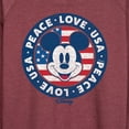 thumbnail image 3 of Disney - Americana - Mickey Peace Love Usa - Women's Lightweight French Terry Long Sleeve Shirt, 3 of 5