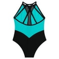 thumbnail image 4 of IEFIEL Girls Shiny Rhinestone Gymnastics Leotard Sparkly One-Piece Dance Outfit Sleeveless Athletic Bodysuit Light Blue 12, 4 of 5