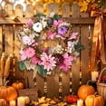 thumbnail image 3 of PSVFUJZ 18 Inch Fall Wreaths for Front Door, Thanksgiving Farmhouse Decor, Artificial Autumn Wreath with Pumpkin Maple Leaf for Thanksgiving Farmhouses Home Outdoor Indoor Decor, 3 of 6