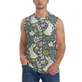thumbnail image 2 of Goofa Retro Bunny Floral Printed Men's Sleeveless T-Shirt - Athletic Gym Workout Tank Top for Men - Moisture-Wicking, UPF 30+ Quick-Dry Muscle Tee-Small, 2 of 8