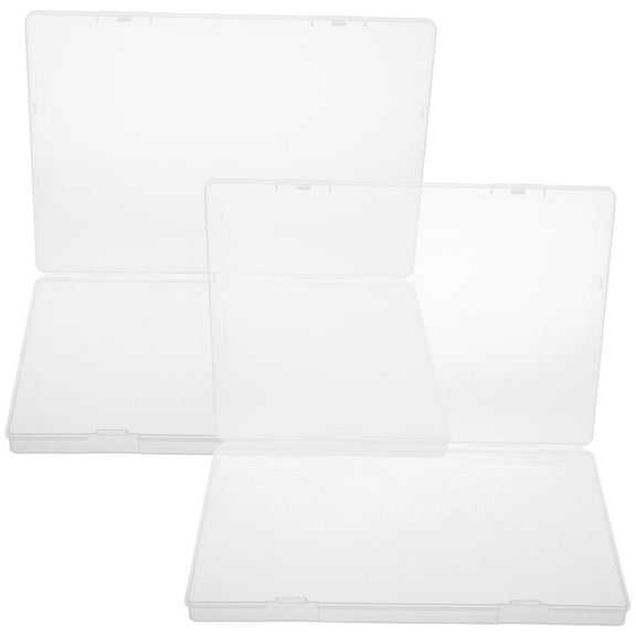 Tineasur Large Clear Keepsake Box for Birth Certificate Storage, 2 Pieces PP Organizer for Home