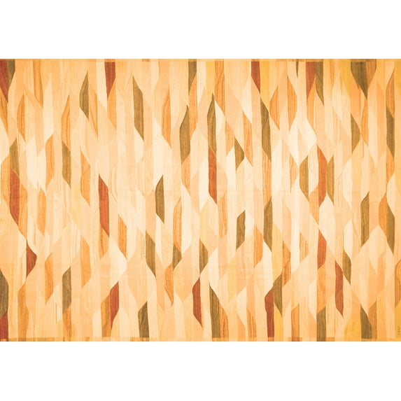 Ahgly Company Indoor Rectangle Solid Orange Modern Area Rugs, 8' x 12'