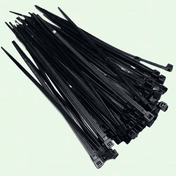 Small Standard Nylon Cable Ties 2.5mm x 100mm, Pack of 100, Black