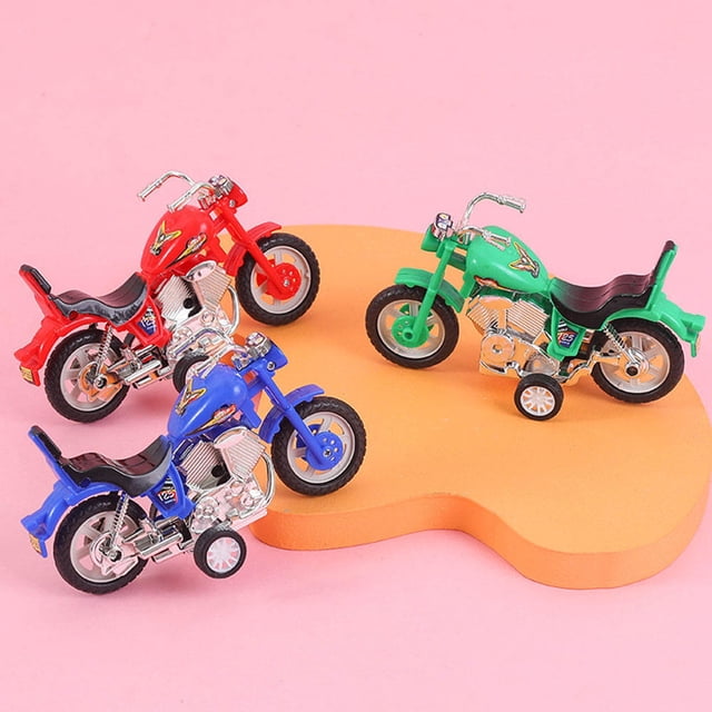 STRANDCHIC 4Pcs Motorcycles Toys Red Plastic Inertia Cultivate Children Cognition Playtime