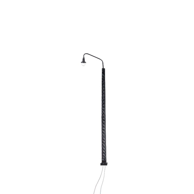 Advancent Modelo de luces ferroviarias, potente Kit de diseño de paisaje, lámpara de pista, accesorios de decoración de poste de luz a escala Artesanía Negro (luz blanca)