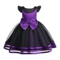 thumbnail image 1 of LUOGENLI Robe Enfants Filles Nœud en Tulle Robe Fête Enfant Robe Princesse Robes Robe Maxi pour Filles Été Violet 6-7 Ans, 1 of 9