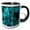 Black/White, variant on 3drose, Image of Chic Trendy Teal and Black Marble Agate Gemstone Quartz, 15oz Mug