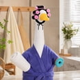 thumbnail image 3 of Porch Goose Decor Set, Funny Purple Spa Bathrobe and Curler Hat Statue Accessory with Towel and Donut Props, Novelty Outdoor Yard Decoration, Complete Set, 3 of 8