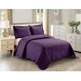 thumbnail image 1 of Home collection Juego de colcha Kingcal King Over Size elegante de 3 piezas, peso ligero, color morado oscuro, nuevo, 1 of 1