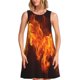 thumbnail image 1 of Fotbe Fiery Orange Flames Energy Vestido de Verano sin Mangas para Mujer – Vestido Midi Línea A, Estilo Camiseta Floral, Vestido Playero Casual y Fluido, 1 of 7