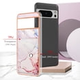 thumbnail image 4 of TECH CIRCLE Stylish Case for Google Pixel 6a (6.1") - Premium TPU/PU Leather Phone Case [Built-in Wallet Feature] Lightweight Cute Marble Durable Cover, Pink, 4 of 7
