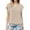 Beige, variant on Ruffle Short Sleeve Tops for Women Lightweight Thin Casual Crew Neck Front Pleated Blouses Loose Flowy Dressy Elastic Banded Hem Solid Color Tshirts XXL