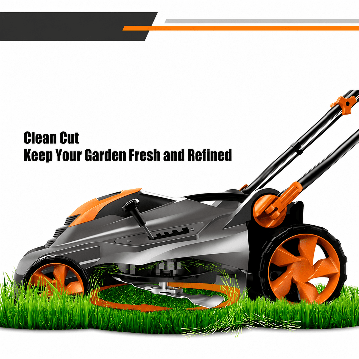 DOVAMAN 13 Amp Electric Lawn Mower, 16-Inch Cutting Width, 5 Adjustable Mowing Heights, 3-Step Foldable Handle, and Collection Bag with Full Indicator, Corded Lawn Mower for Your Garden