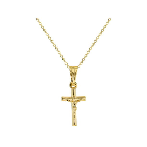 In Season Jewelry 18k Gold Plated Small Jesus Crucifix Cross Pendant ...