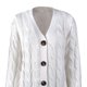 thumbnail image 3 of Chaquetas y abrigos casuales con capucha sin mangas para mujer, cárdigans de punto de color liso, suéteres holgados de manga larga con bolsillos y botones, abrigo, blusa de poliéster para mujer, 3 of 3