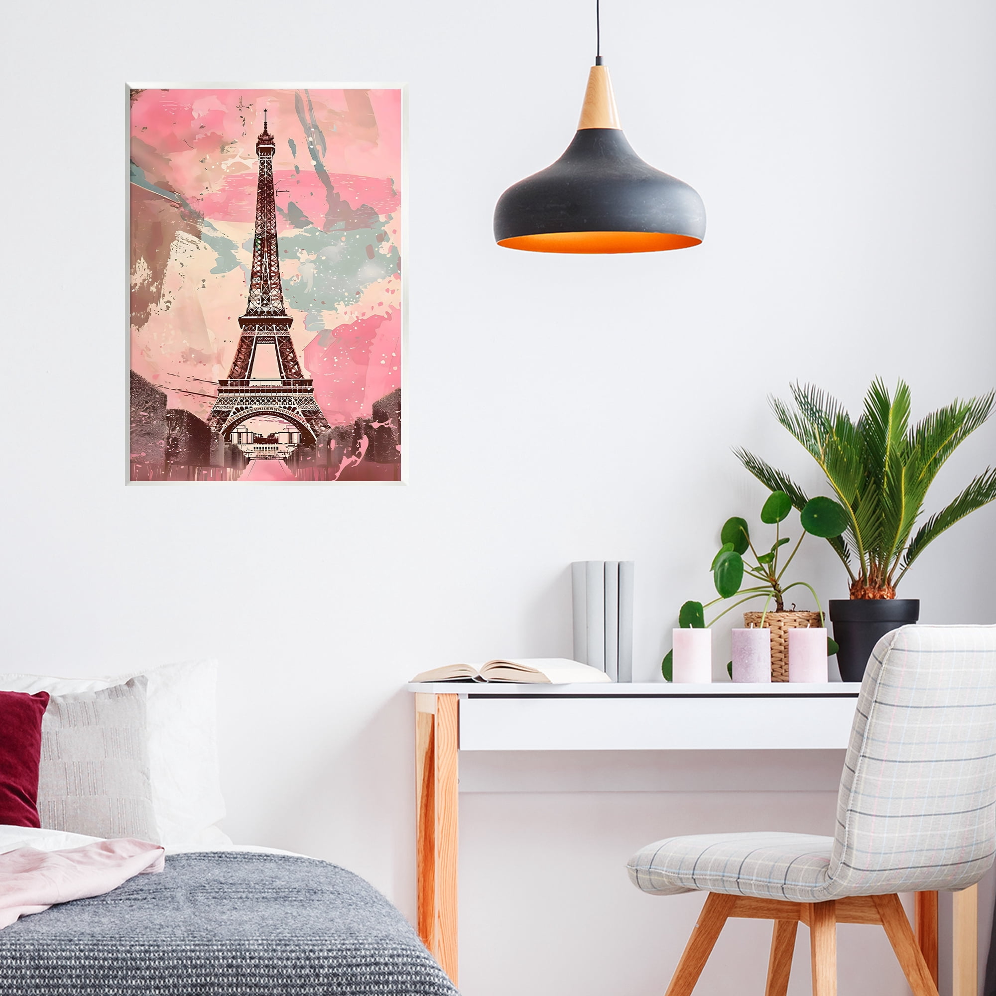 Stupell Industries Parisian Tower Pink & Blue Wall Plaque Art, design by Creative Studio